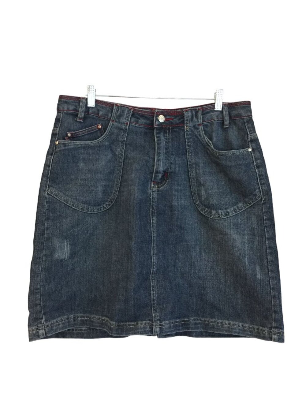 CREST The Collection Ladies Vintage Denim Jean Skirt Size 17/18 Kick Slit